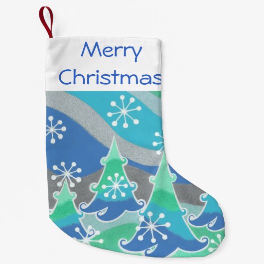 Winterbäume Frohe Weihnachtszeit Strumpf Kleiner Weihnachtsstrumpf (Vorderseite)