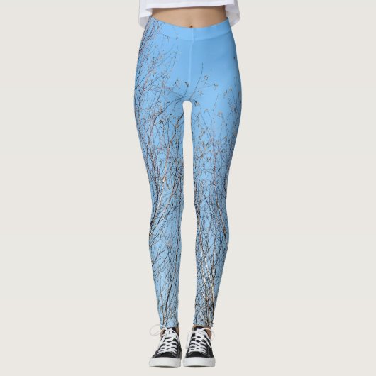 Winterbäume gegen den blauen Himmel Leggings (Vorderseite)