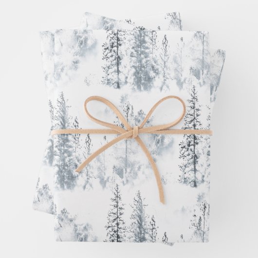 Winterbäume Geschenkpapier Set (Beispiel)