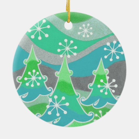 Winterbäume Grüne Ornamente (Hinten)