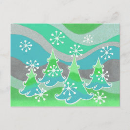 Winterbaume - grüne Postkarte