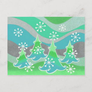 Winterbaume - grüne Postkarte
