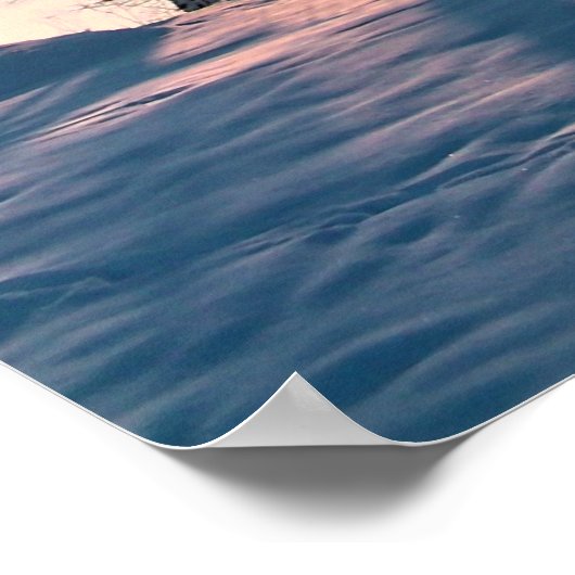 Winterbäume im dunkelblauen Himmelshintergrund Poster (Ecke)