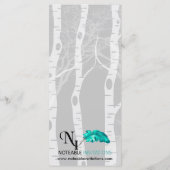 Winterbäume im Menü für graue Hochzeiten Menükarte (Rückseite)