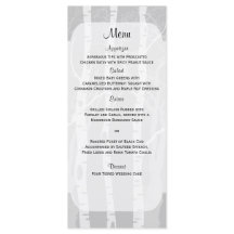 Winterbäume im Menü für graue Hochzeiten