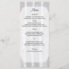 Winterbäume im Menü für graue Hochzeiten Menükarte