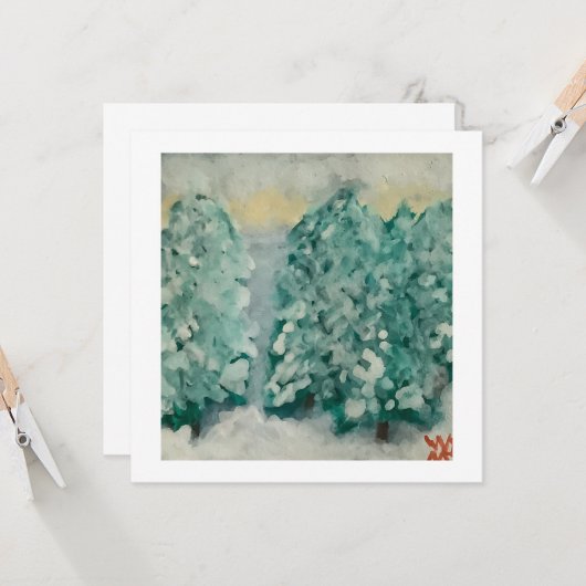 Winterbäume im Schnee Karte (Vorderseite/Rückseite Beispiel)