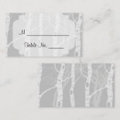 Winterbäume in grauen Hochzeiten Platzkarten (Vorne/Hinten)