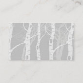 Winterbäume in grauen Hochzeiten Platzkarten (Rückseite)