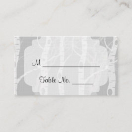 Winterbäume in grauen Hochzeiten Platzkarten