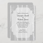 Winterbäume in Grauer Hochzeitseinladung Einladung (Vorne/Hinten)