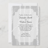 Winterbäume in Grauer Hochzeitseinladung Einladung (Vorderseite)