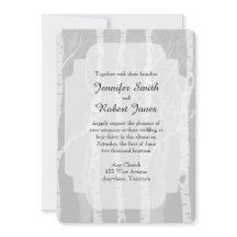 Winterbäume in Grauer Hochzeitseinladung