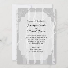 Winterbäume in Grauer Hochzeitseinladung Einladung