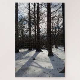Winterbäume in Sonnenlicht und Schnee Puzzle