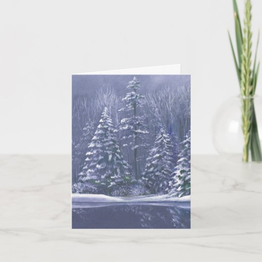 "Winterbäume" Kunstkarte Feiertagskarte (Vorderseite)