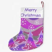 Winterbäume Lila frohe Weihnachten Strumpf Kleiner Weihnachtsstrumpf (Rückseite)