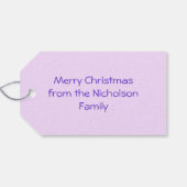 Winterbäume Lila Geschenkmarken lila Geschenkanhänger (Rückseite Horizontal)