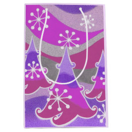 Winterbäume Lila Geschenktasche Mittlere Geschenktüte