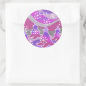 Winterbäume lila "mit Liebe" Rundaufkleber Runder Aufkleber (Tasche)