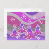 Winterbäume lila Postkarte (Vorne/Hinten)