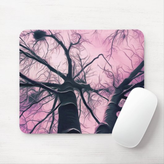 Winterbäume Lila stilisiert Mousepad (Mit Mouse)