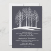 Winterbäume mit Details zum Hochzeitsempfang Einladung (Vorderseite)