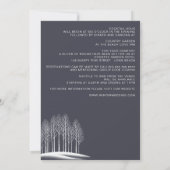 Winterbäume mit Details zum Hochzeitsempfang Einladung (Rückseite)