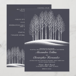 Winterbäume mit Details zum Hochzeitsempfang Einladung