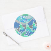 Winterbäume "mit Liebe" Rundaufkleber Runder Aufkleber (Umschlag)