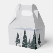 Winterbäume Moderne Schneewaldhochzeit Geschenkschachtel (Rückseite)