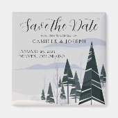 Winterbäume Moderner Schneewald Save the Date Magnet (Vorne)