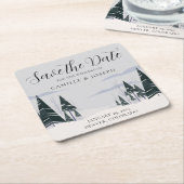 Winterbäume Moderner Schneewald Save the Date Rechteckiger Pappuntersetzer (angewinkelt)