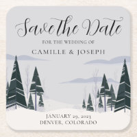 Winterbäume Moderner Schneewald Save the Date
