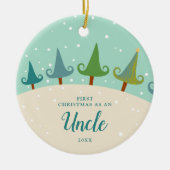 Winterbäume Personalisiert als Onkel Keramik Ornament (Vorne)