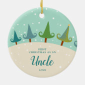 Winterbäume Personalisiert als Onkel Keramik Ornament (Hinten)