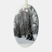 Winterbäume Personalisierte Winterdekoration Keramikornament (Rechts)