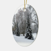 Winterbäume Personalisierte Winterdekoration Keramikornament (Links)
