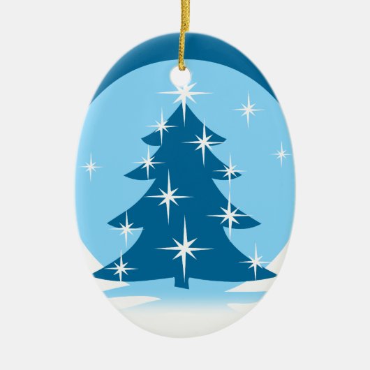 Winterbäume Personalisierte Winterdekoration Keramikornament (Vorne)