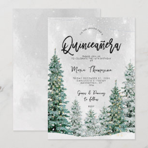 Winterbäume Quinceanera Einladung zum Geburtstag