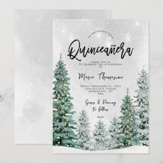 Winterbäume Quinceanera Einladung zum Geburtstag