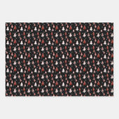 Winterbäume Roter Schwarz-weißer Schnee Geschenkpapier Set (Vorderseite)