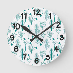 Winterbäume Runde Wanduhr
