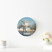 Winterbäume - - runde wanduhr (Zuhause)