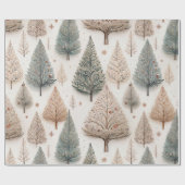 Winterbäume - Rustikaler Urlaubswald (1) Geschenkpapier (Flach)