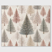 Winterbäume - Rustikaler Urlaubswald (2) Geschenkpapier (Flach)