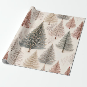 Winterbäume - Rustikaler Urlaubswald (2) Geschenkpapier