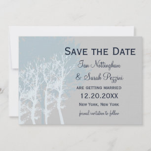 Winterbäume Save the Date Hochzeit
