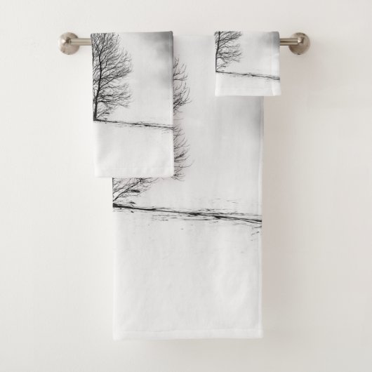 Winterbäume Silhouette Nr. 2 Badhandtuch Set (Insitu)