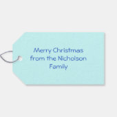 Winterbäume Text Geschenketiketten blau Geschenkanhänger (Rückseite Horizontal)